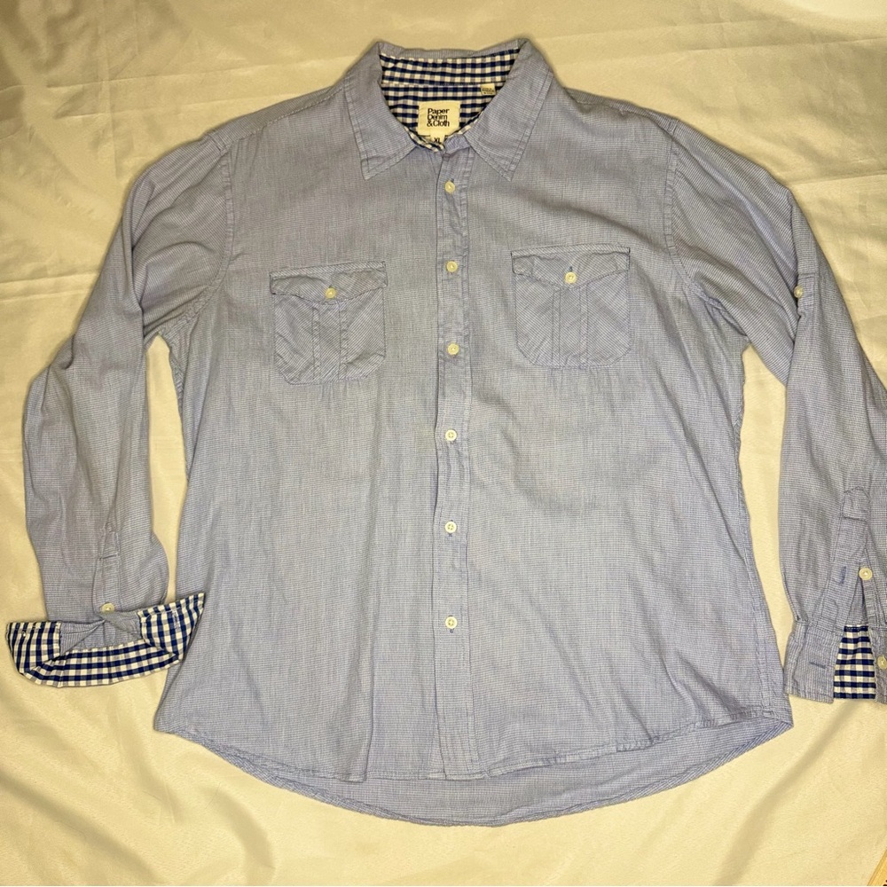 Paper Denim & Cloth Blue Oxford Button Down Shirt XL Classic Preppy Dadcore - Picture 13 of 13